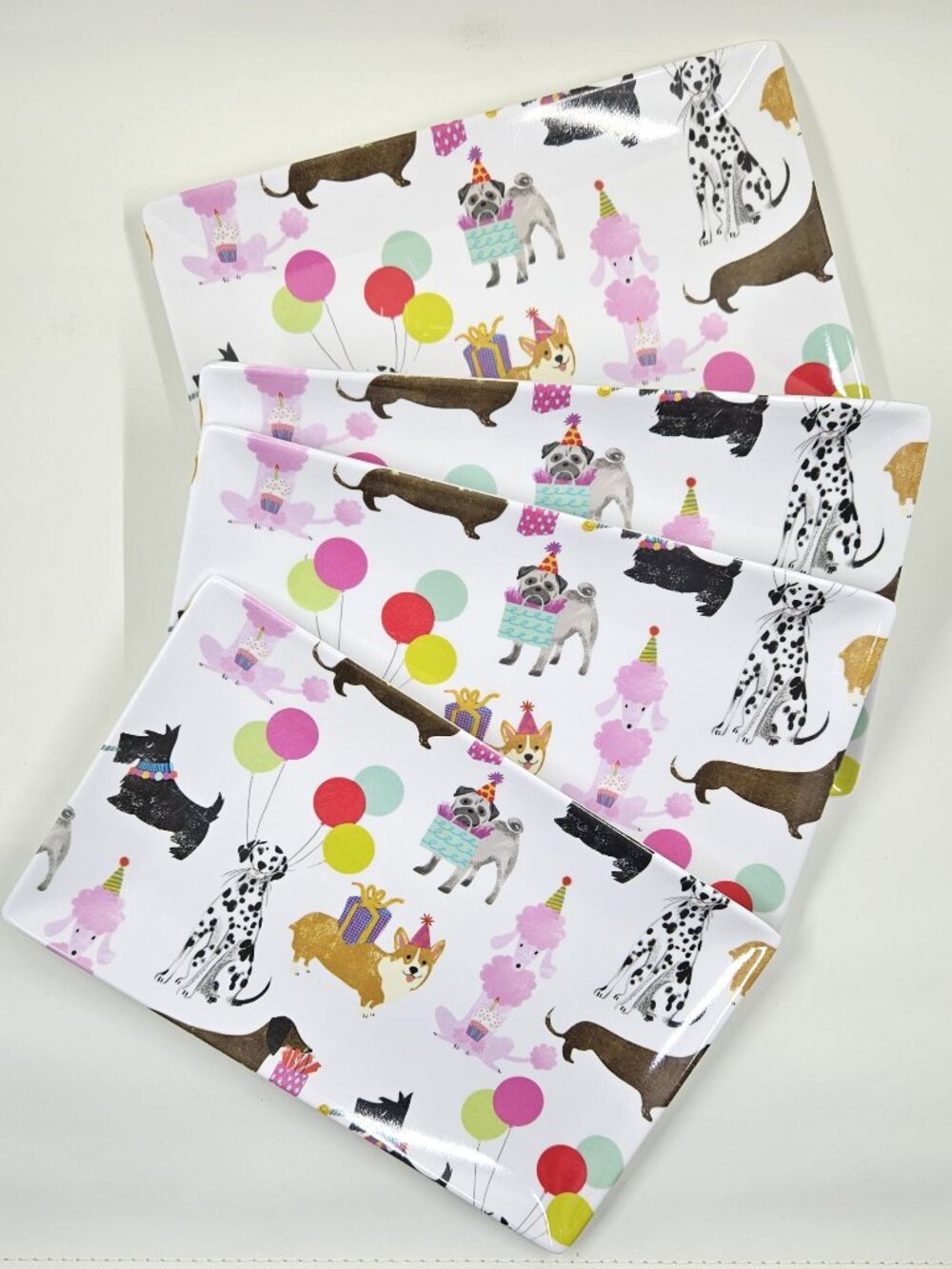 🐕🍽Cynthia Rowley Party Pups Happy Dogs Appetizer Plates 🐕🍽